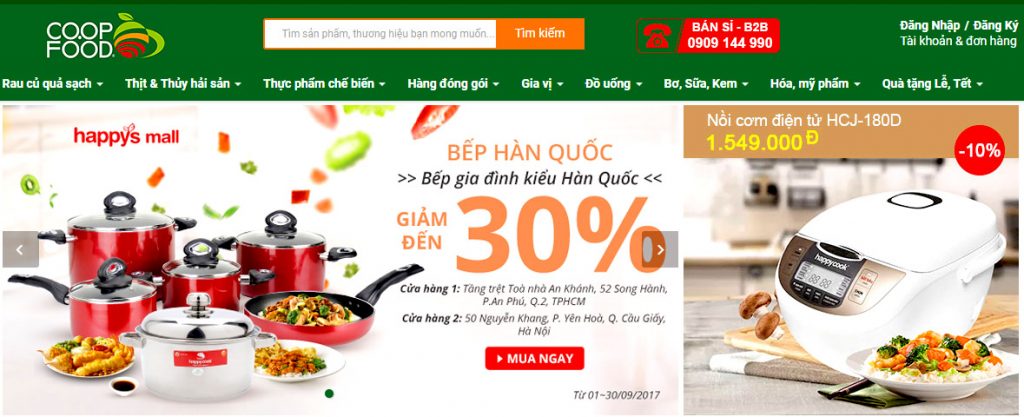 Hệ thống cửa hàng tiện lợi Coop Food tại thành phố HCM