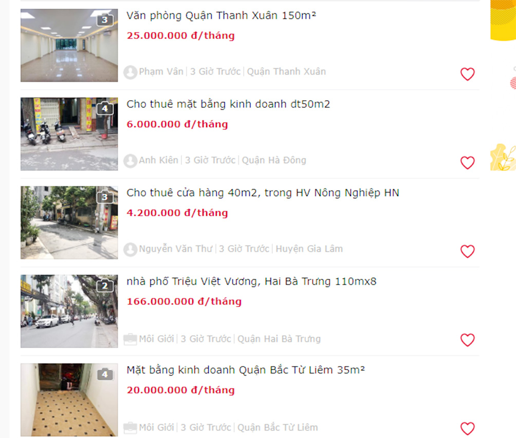 Giá mặt bằng ho thuê cửa hàng Giá mặt bằng ho thuê cửa hàng