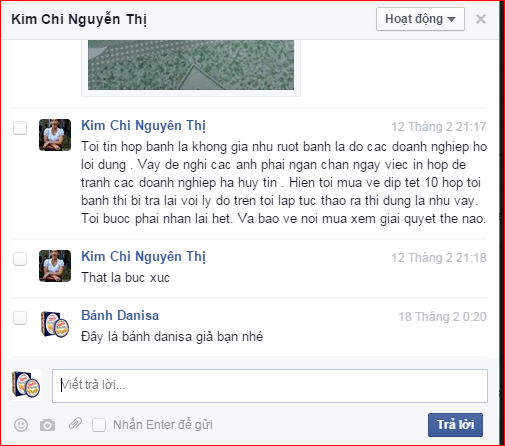 Bánh danisa giả làm mất lòng tin của khách hàng