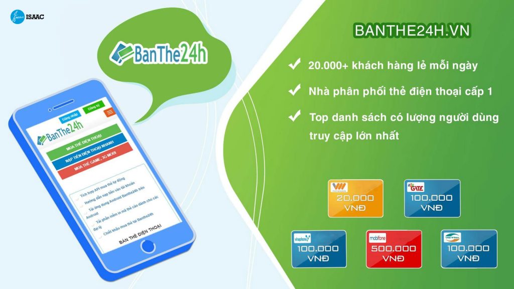 Nhà phân phối thẻ cào điện thoại Banthe24h