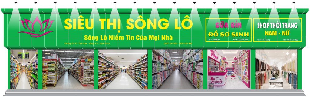 Thiết kế siêu thị sông lô 400m2