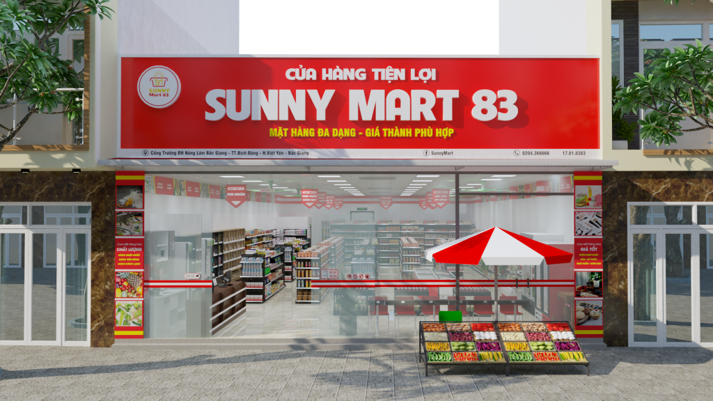 Thiết kế biển bảng chính setup siêu thị mini Bắc Giang Thiết kế biển bảng chính setup siêu thị mini Bắc Giang