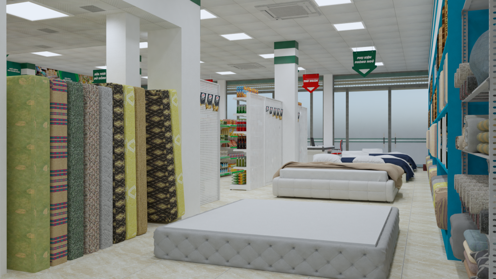 Khu vực kinh doanh chăn ga gối đệm