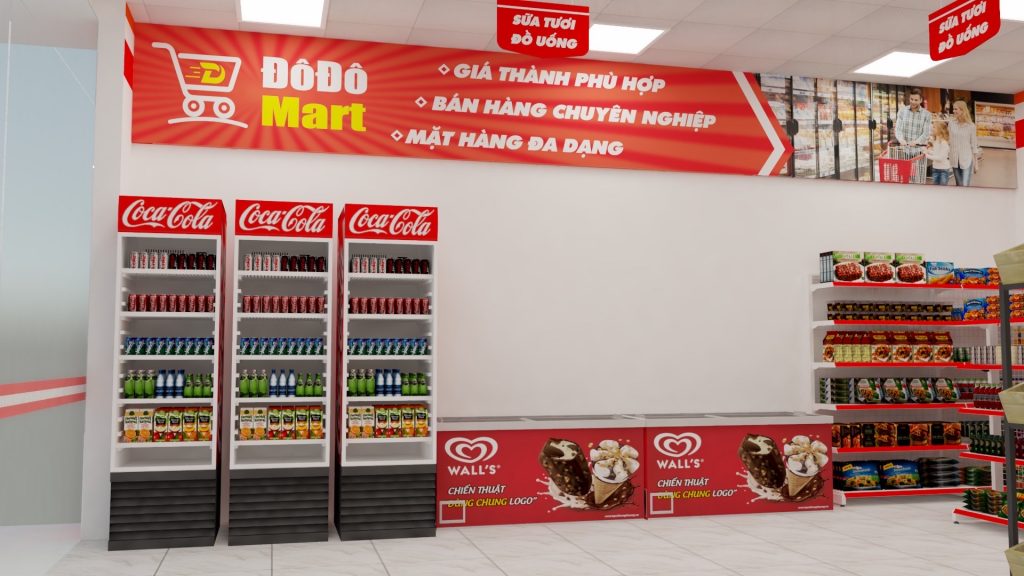 Khu vực bày tủ đông, tủ mát Khu vực bày tủ đông, tủ mát