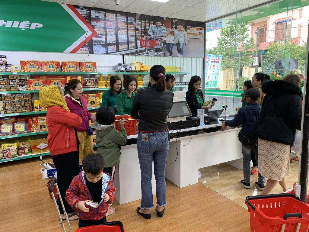 Khu vực bàn thu ngân siêu thị